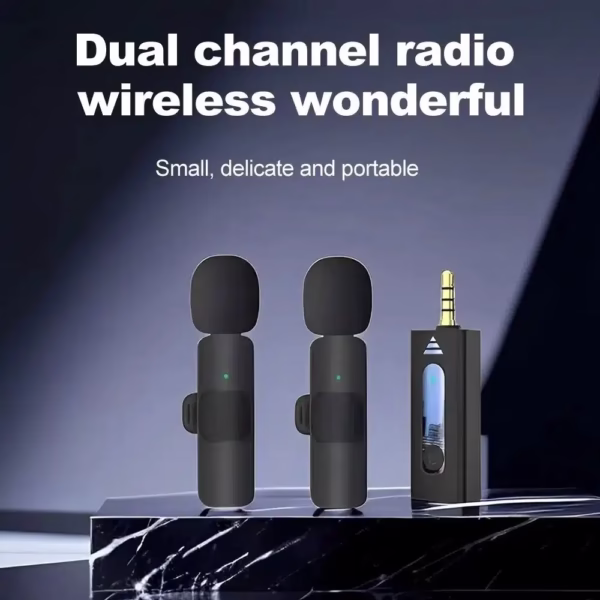 K35 Dual Wireless Mic for Smartphones Laptop